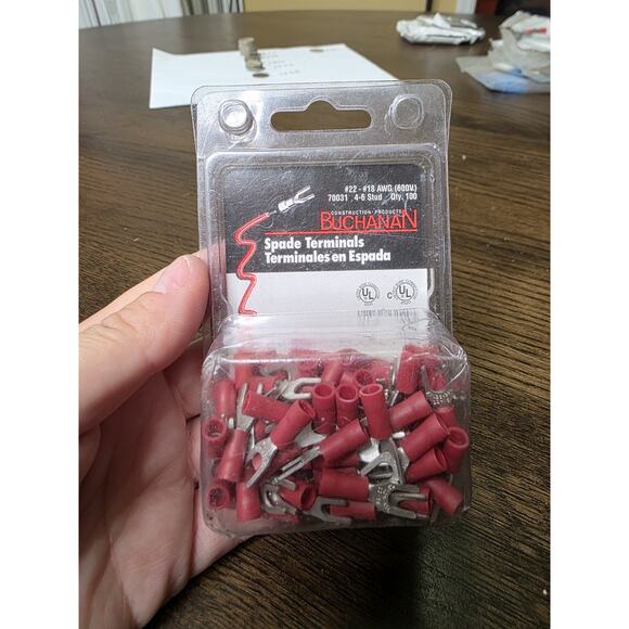 Buchanan AW2120-2 Spade Terminals #22 20 18 stud 22-18 AWG Wire Qnt 103 - Picture 3 of 13